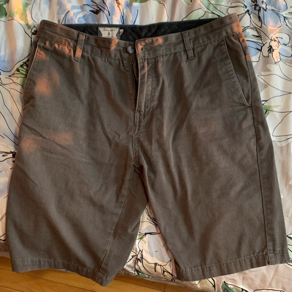 Volcom Men's Charcoal Flat Front Shorts